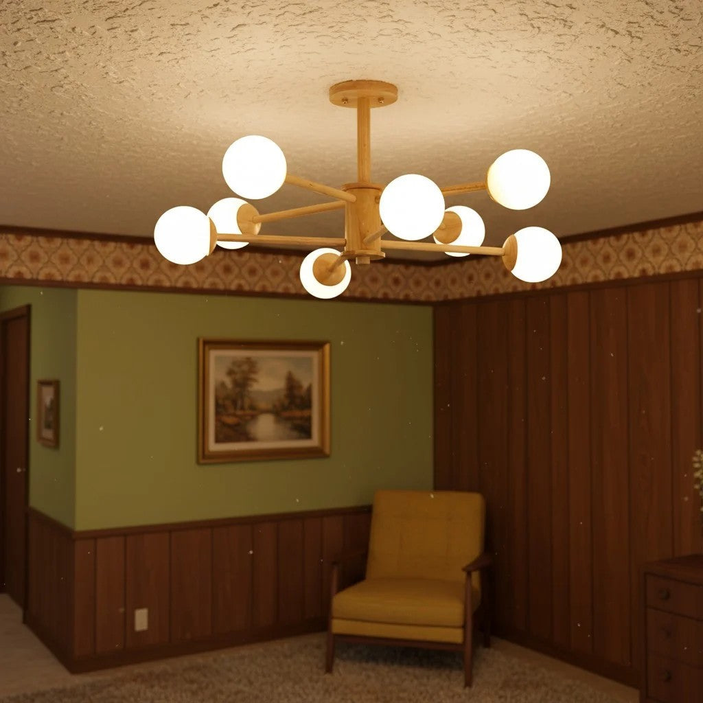 Lampada da soffitto dal design molecolare Orrise - Lampadario artistico con illuminazione a rami per gli ambienti domestici | Souliia