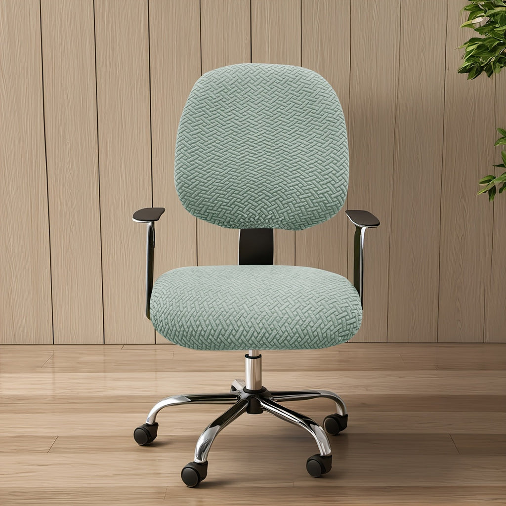 OfficeGuard Elastic Back Cover Set — Secure Elastic Edge, Split Chair Design