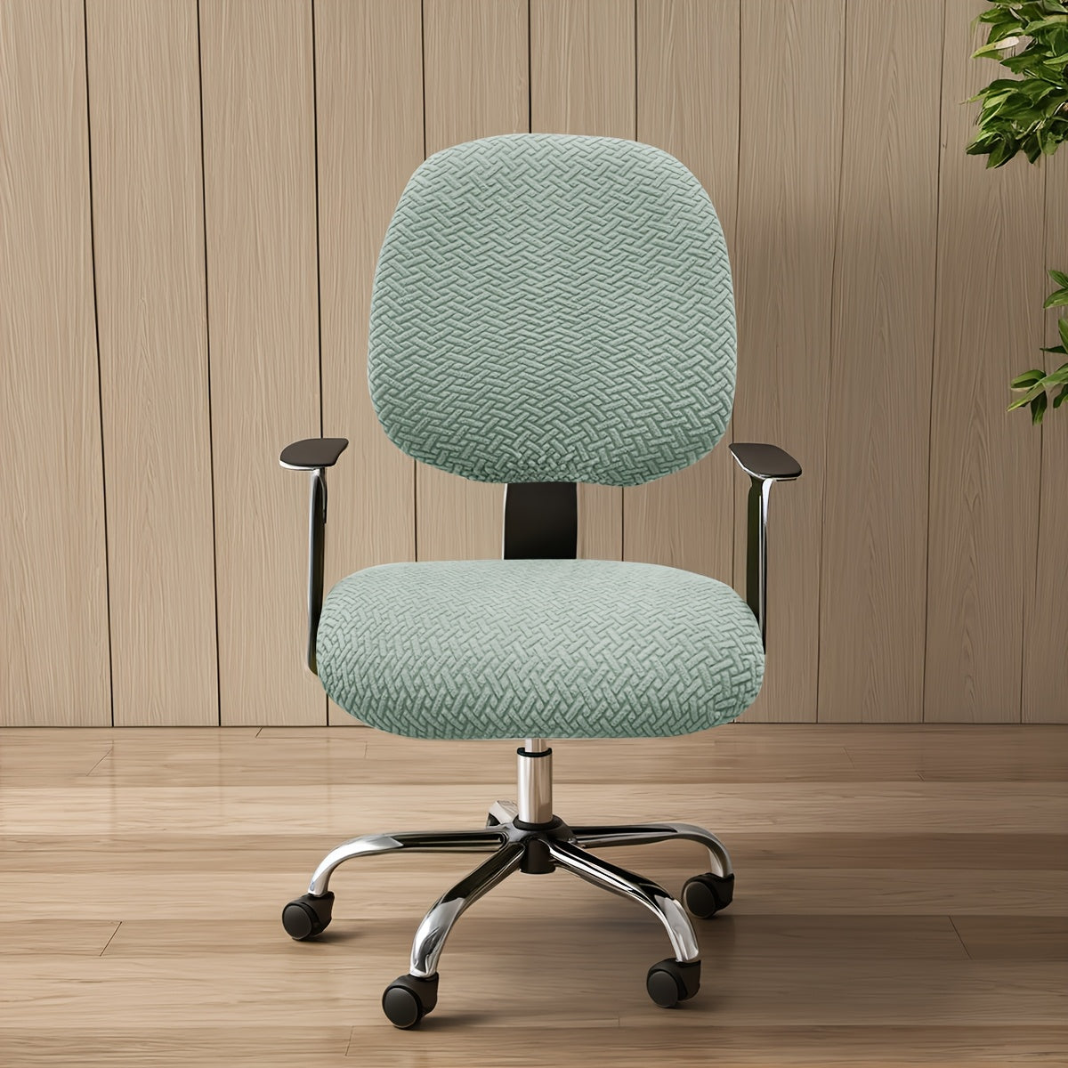 OfficeGuard Elastic Back Cover Set — Secure Elastic Edge, Split Chair Design