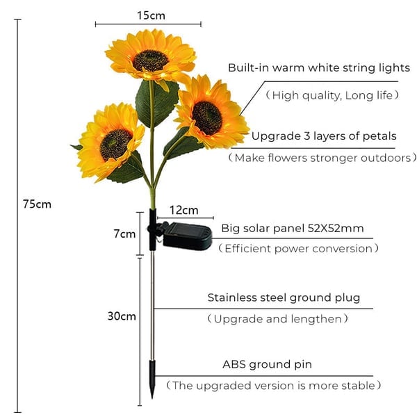 RamaraSun Girasoli solari — Illumina le tue notti con l'incanto del giardino, senza sforzo - Souliia