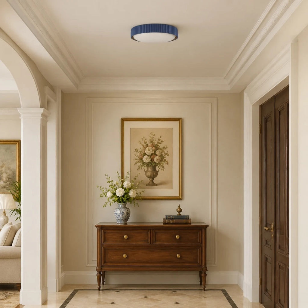 Ribbed Acrylic Resin Flush Mount Ceiling Light | Souliia