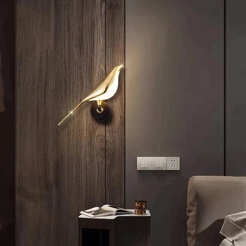 Pawdia Bird Wall Sconce - Metal Acrylic Modern LED Wall Lamp for Bedroom and Hallway | Souliia