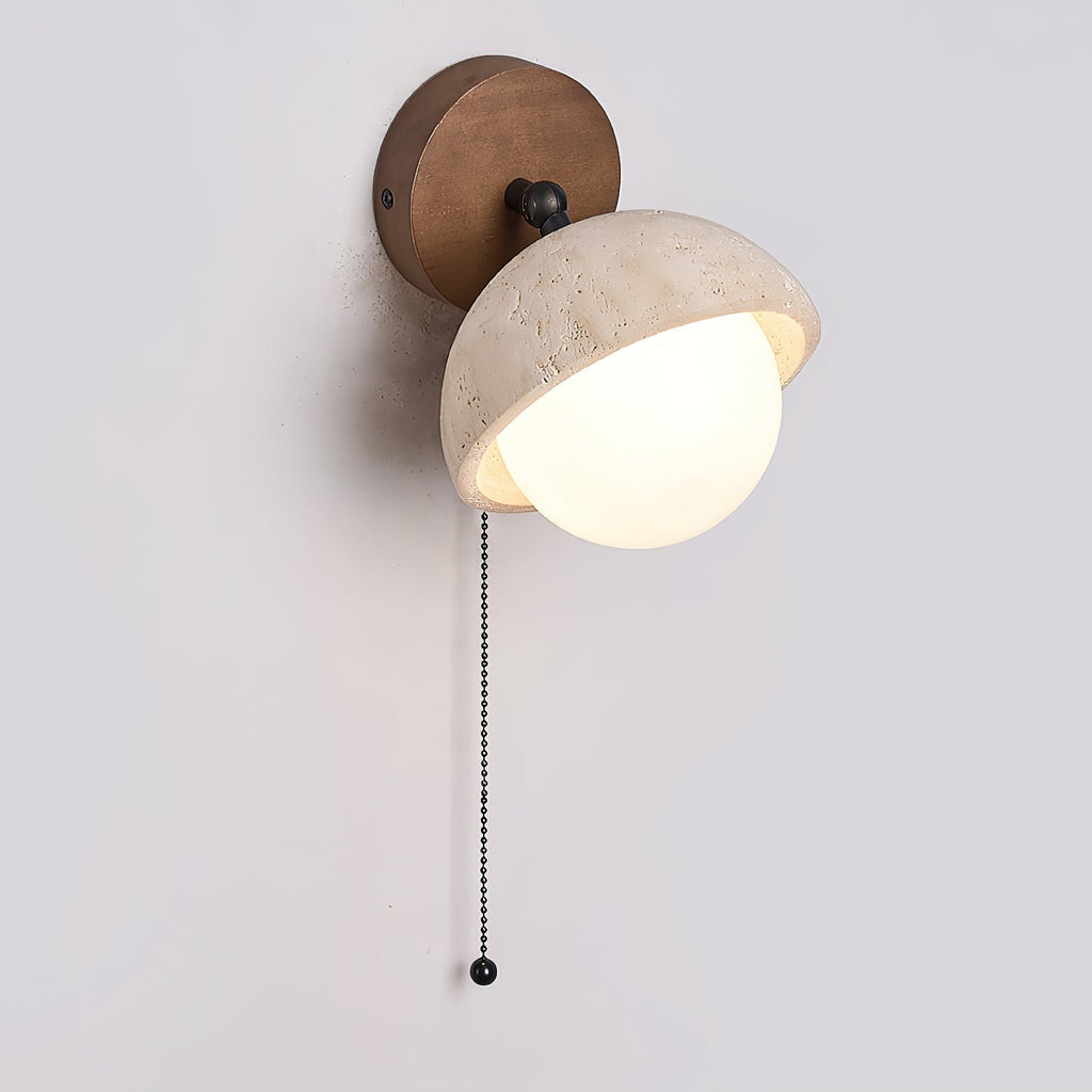 Modern Travertine Wall Lamp – Minimalist Stone Sconce for Bedroom Living Room Hallway | Souliia