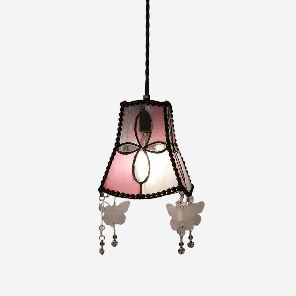 Muschel-Schmetterling Buntglas-Pendelleuchte | Souliia