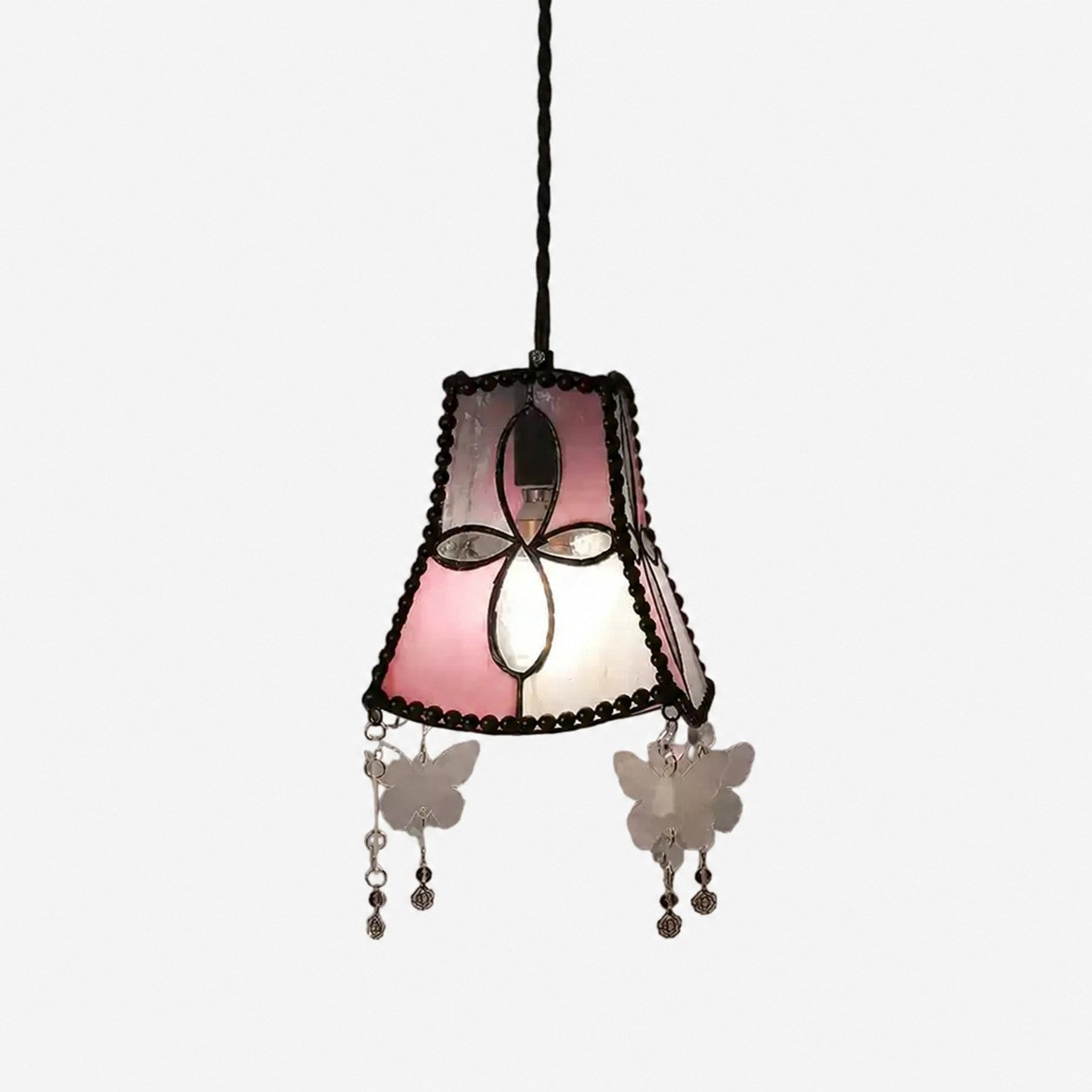 Muschel-Schmetterling Buntglas-Pendelleuchte | Souliia