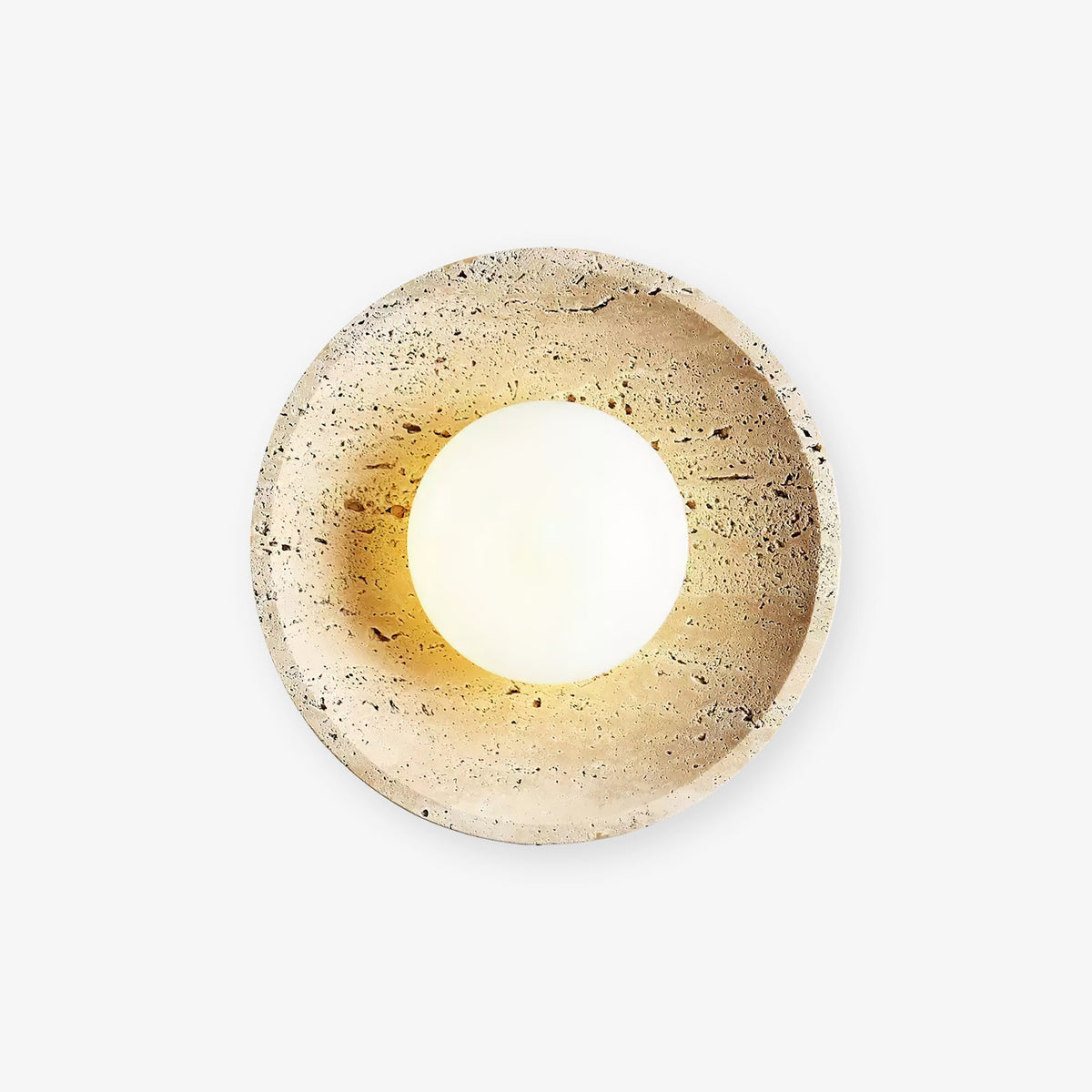 Retro Wabi Sabi Travertine Lunar Eclipse Wall Light M07 | Souliia