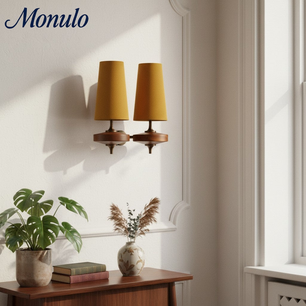 Rowan Retro Fabric Shade Wall Sconce – Classic Fabric Lighting For Bedroom | Souliia