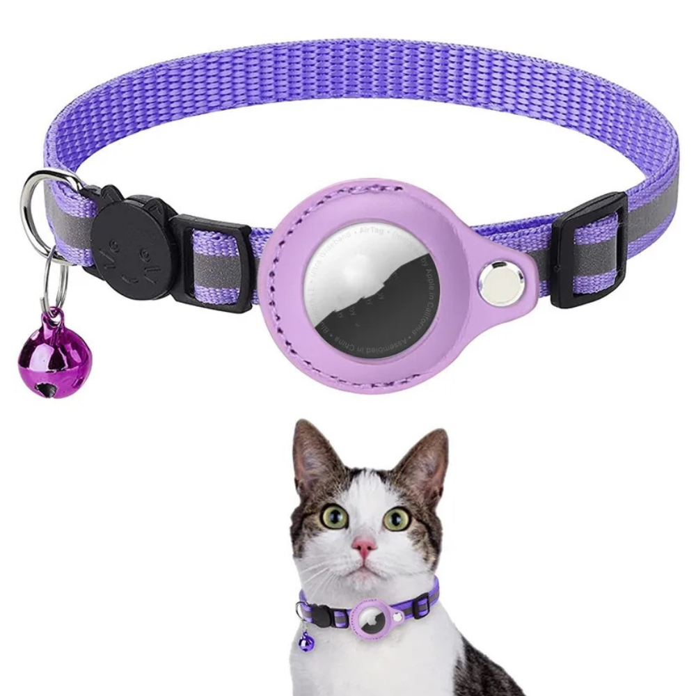 Reflective Waterproof Pet Collar — Secure AirTag Holder
