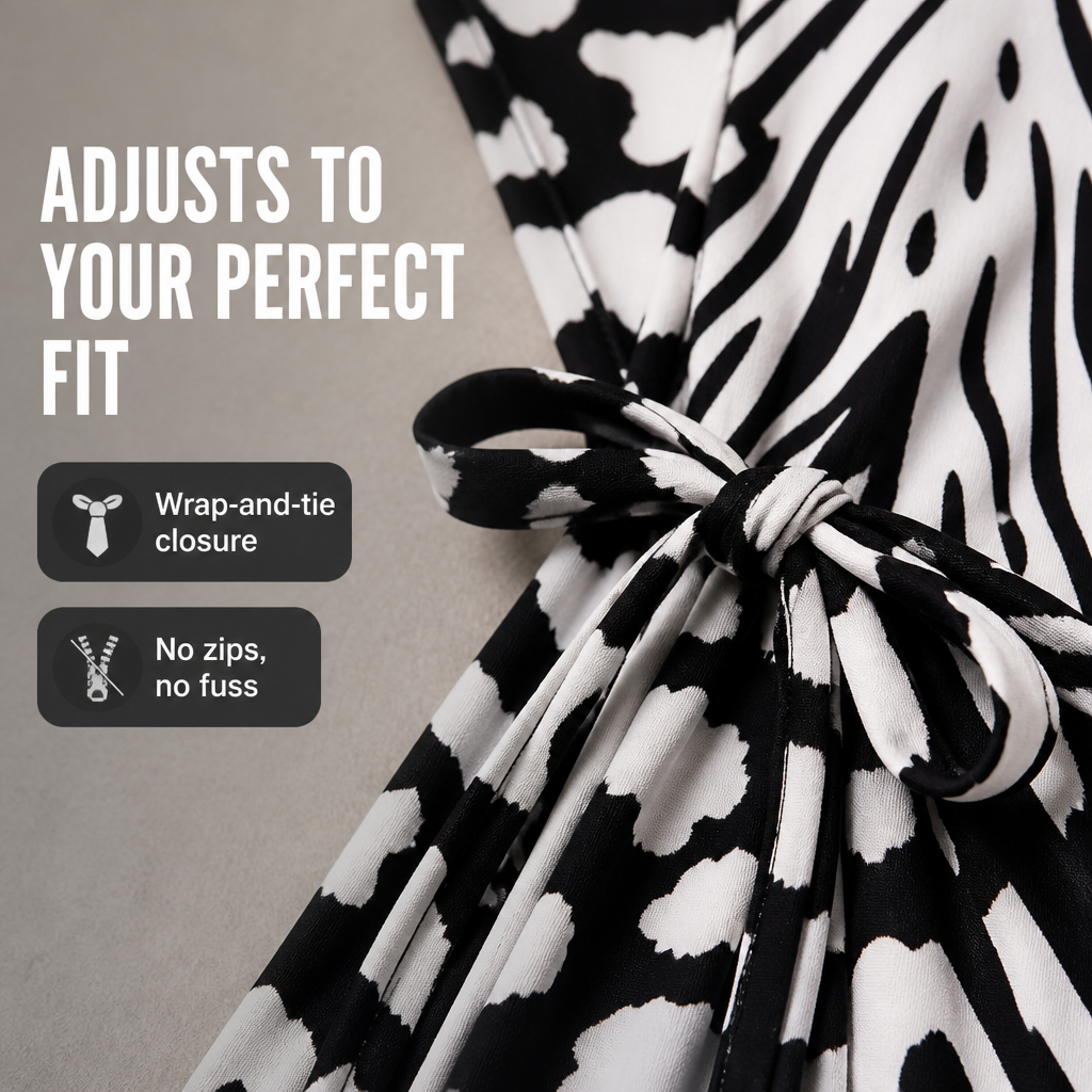 SereneSilk Wrap Dress — Unleash Your Confidence with Effortless Comfort and Flawless Style - Souliia
