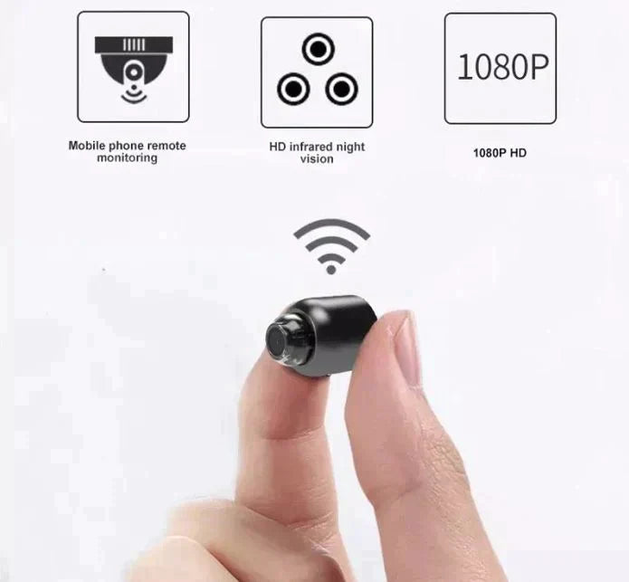 2-Pack Mini WiFi Security Camera | 1080P HD, 140° Wide-Angle, Night Vision, Motion Detection (32GB SD Included)