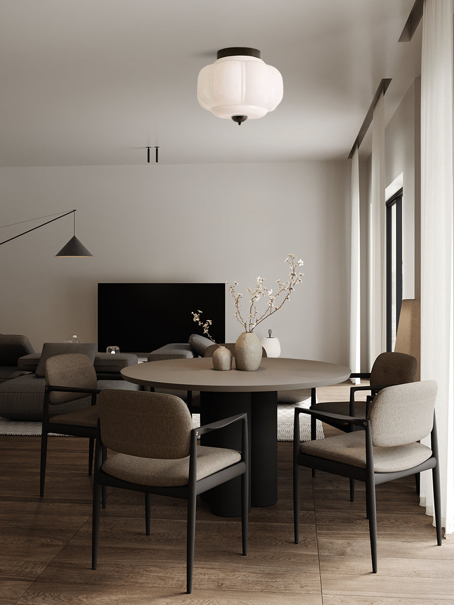 Retro Milk Semi Flush Mount Eloise Ceiling Light | Souliia