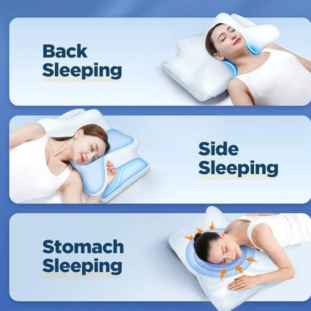 Pillow for Sleep Apnea & Snoring Relief – Ergonomic Memory Foam Anti-Snore Pillow for Better Breathing & Deep Sleep Support