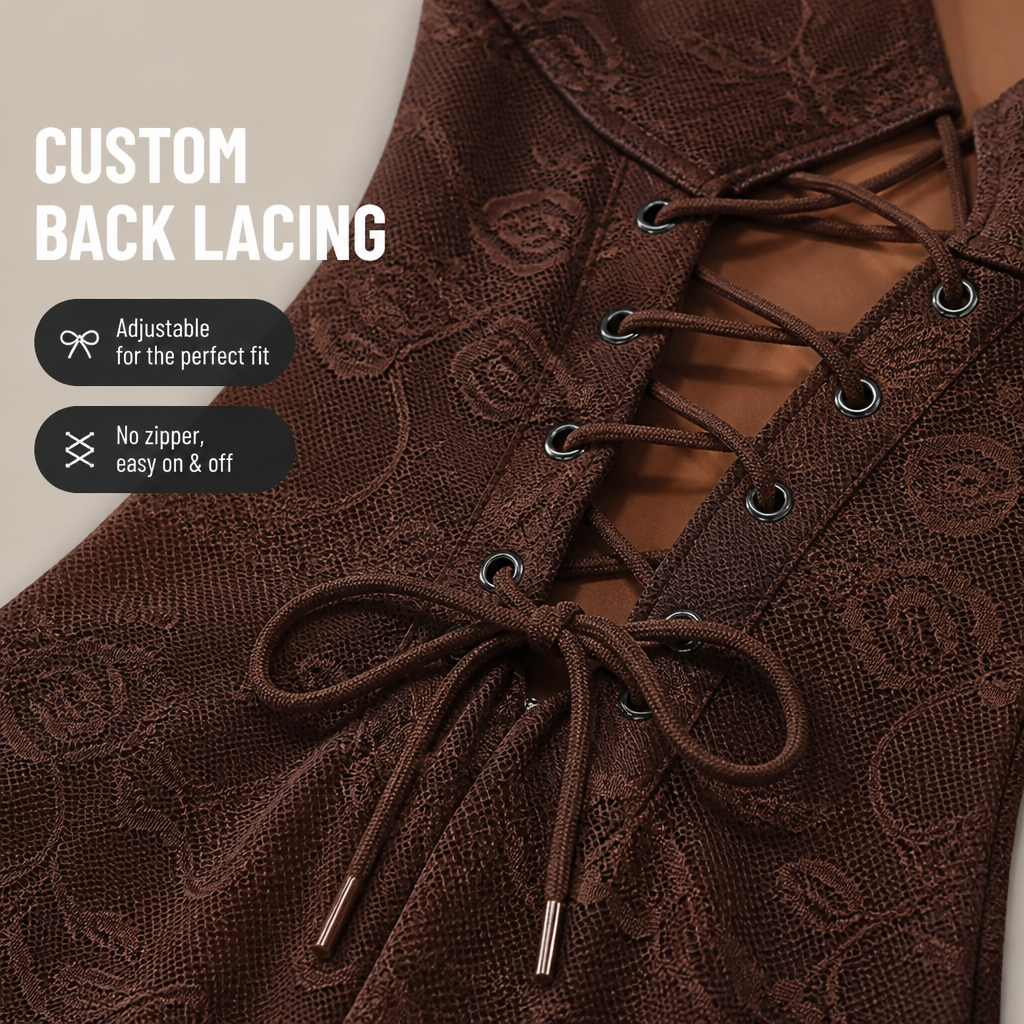 Virella – Sculpting Floral Lace Jumpsuit with Lace-Up Corset Back - Souliia