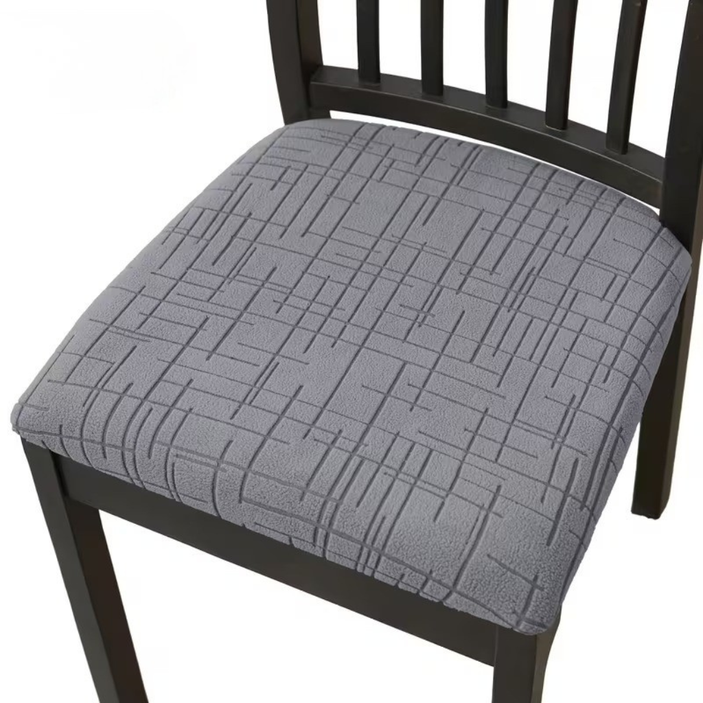 Crossfit Elastic Dining Chair Covers — Cross-Textured Stretch Fabric, Secure Fit