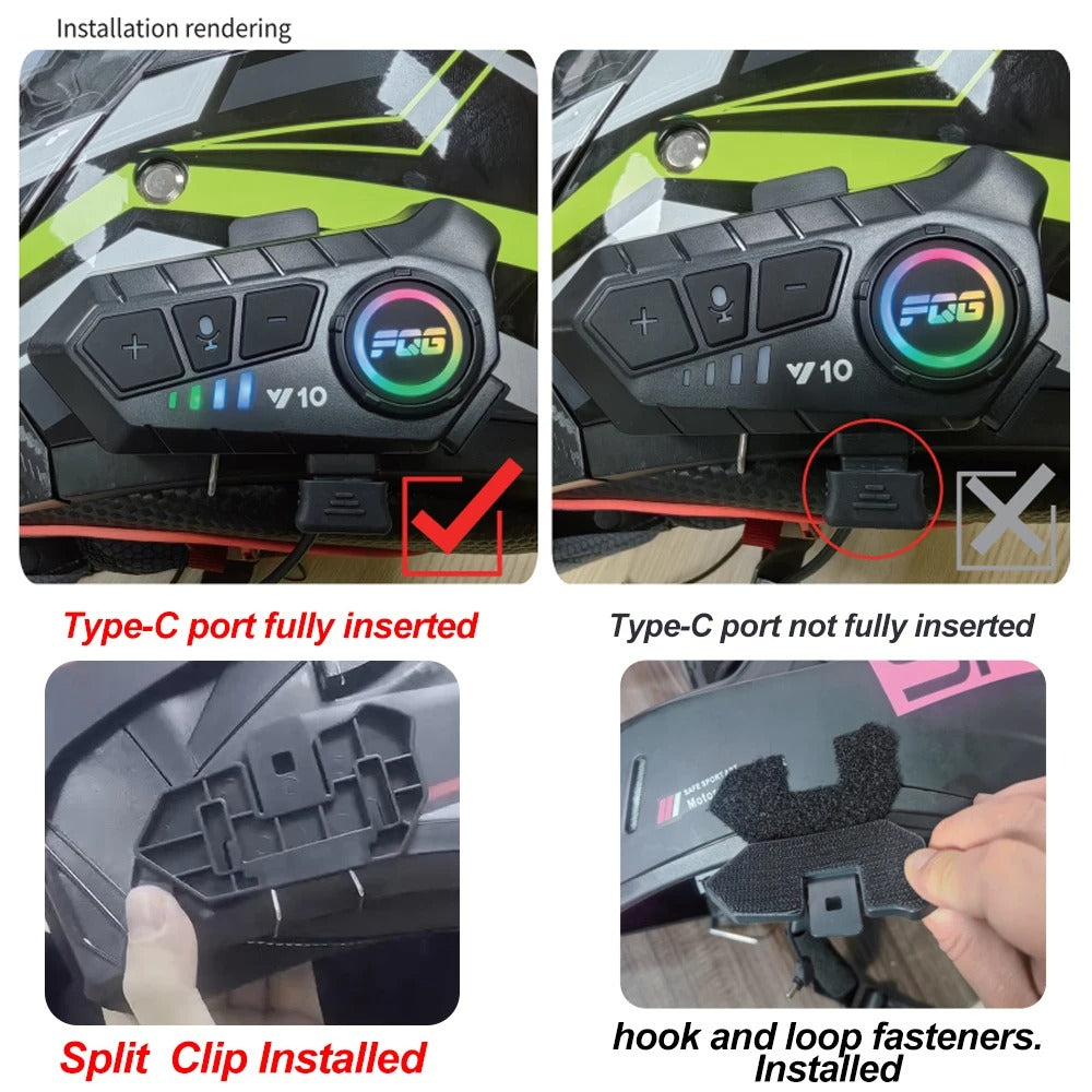 Bluetooth-headset til motorcykelhjelm — Musik, opkald og GPS