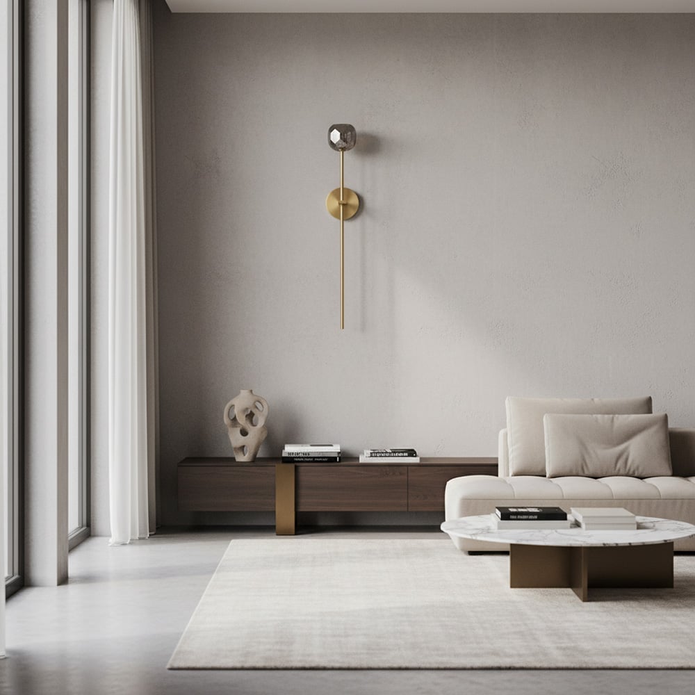 Lustrielle klare Glas-Zylindrische Wandleuchte – moderne luxuriöse Wandlampe für den Flur | Souliia
