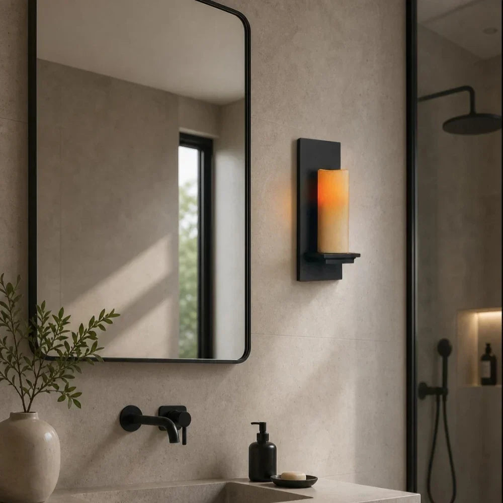 Retro Jade Minimalist Candle Shaped Wall Lamp | Souliia