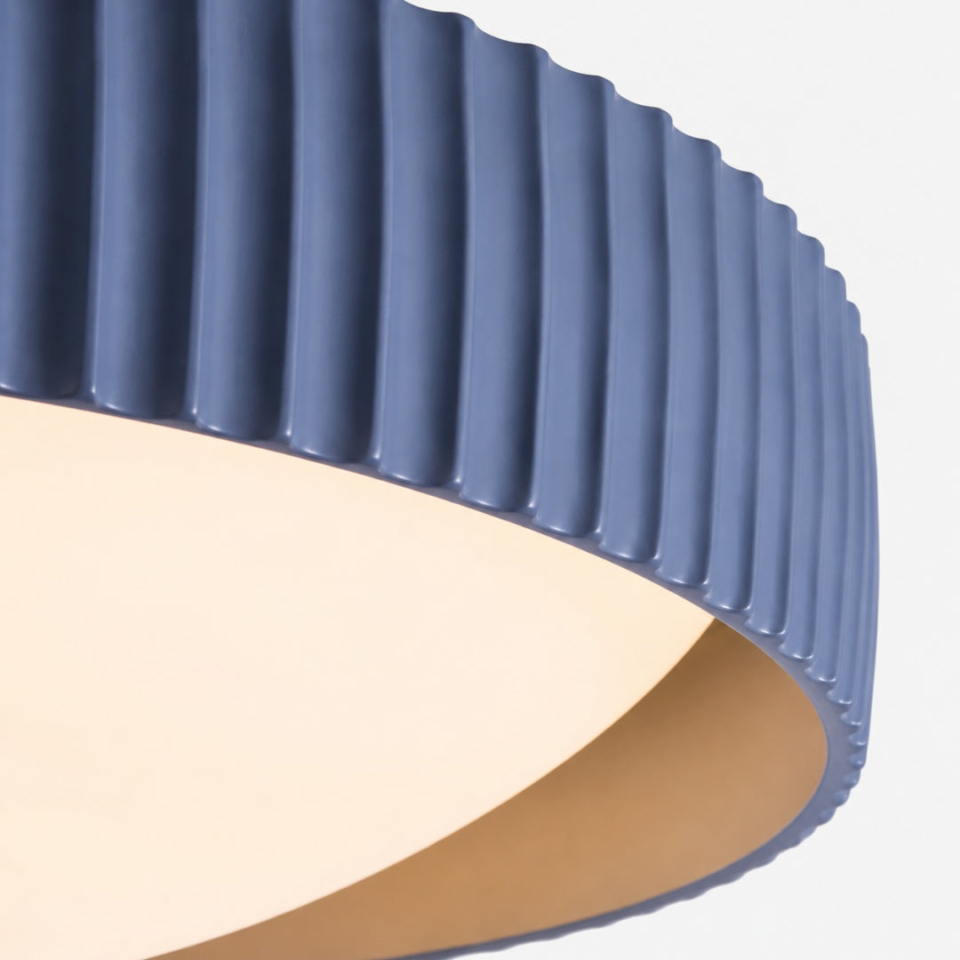 Ribbed Acrylic Resin Flush Mount Ceiling Light | Souliia