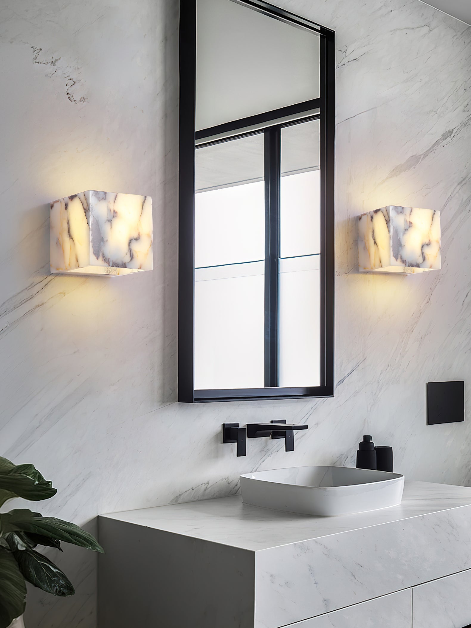 Square Marble Wall Lamp | Souliia
