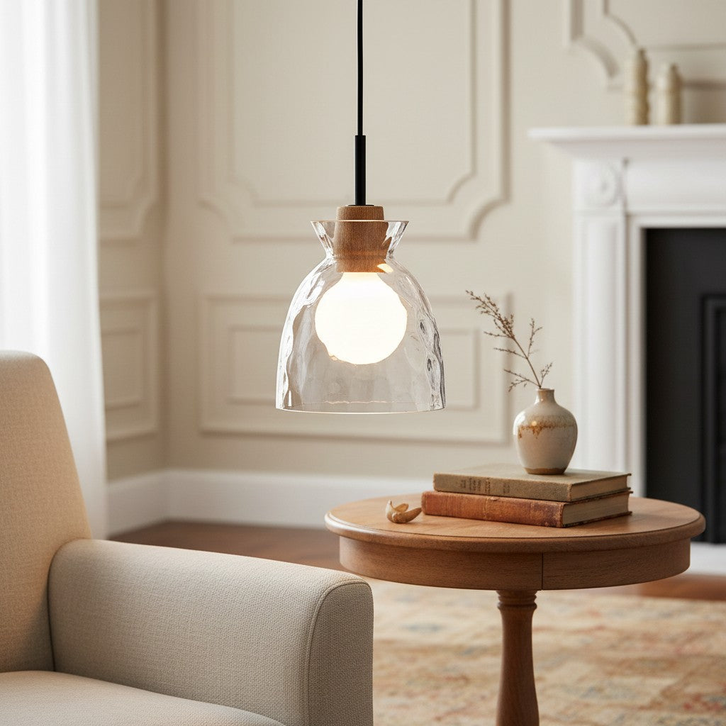 Quenora Sculptural Drop Pendant Light - Contemporary Glass Hanging Lamp for Dining Area U23 | Souliia