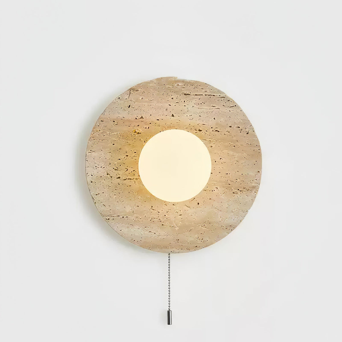 Retro Wabi Sabi Travertine Lunar Eclipse Wall Light M07 | Souliia