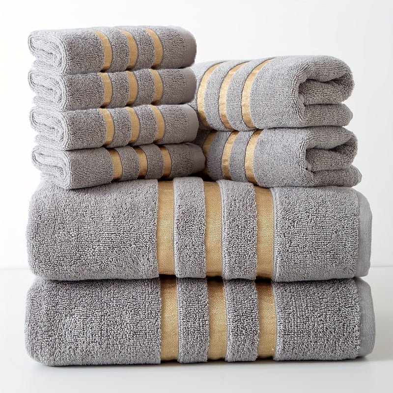 Luxebliss 8-Piece 100% Cotton Towels Set — 400 GSM Hotel-Quality Plush & Absorbent