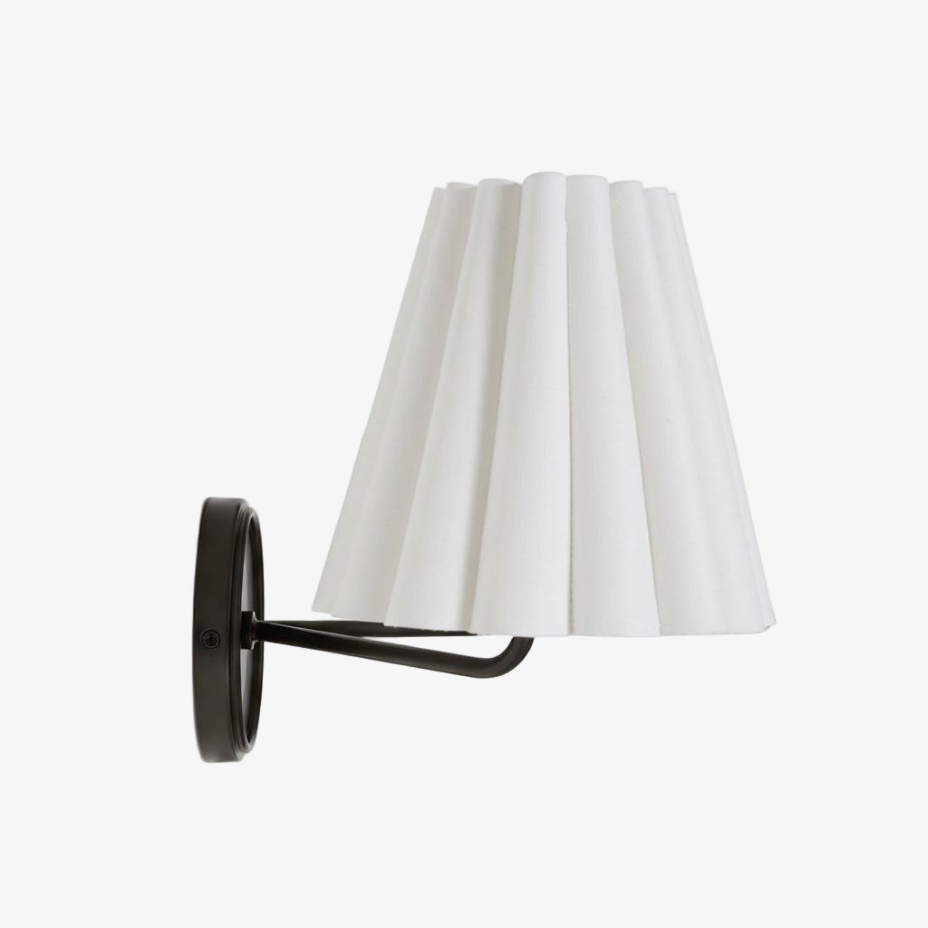 Ruffmeto Textured Pleated Fabric Modern Wall Light for Living Rooms | Souliia