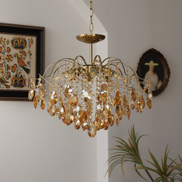 Lustrielle Sparkling Teardrop Branch Crystal Chandelier – Glamorous Retro Romantic Lighting for Dining Room | Souliia