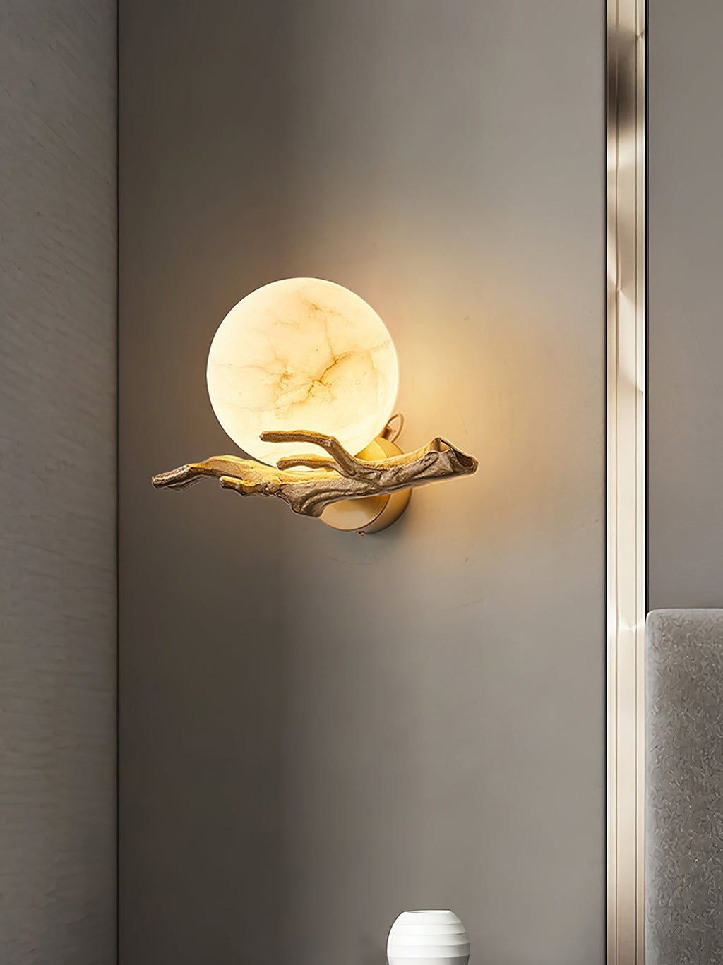 Retro Twigs Alabaster Wall Lamp | Souliia