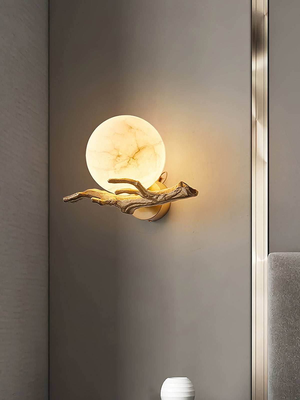 Retro Twigs Alabaster Wall Lamp | Souliia