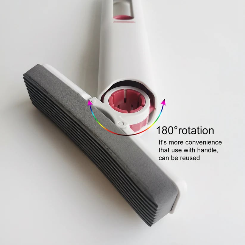 Mini-balai à franges avec mécanisme d’essorage par poussée et traction pour un nettoyage facile