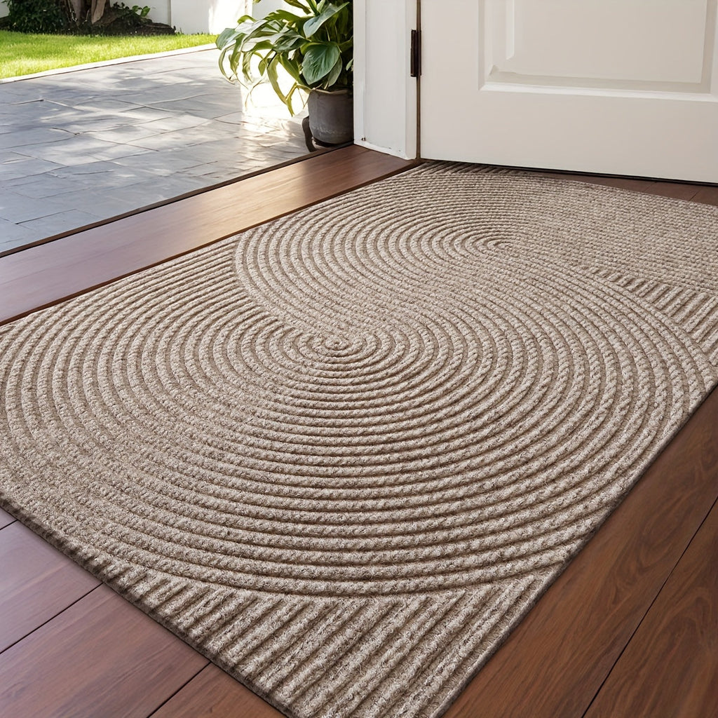 Home Horizon Geometric Striped Doormat — Non-Slip Backing, 75cm X 45cm
