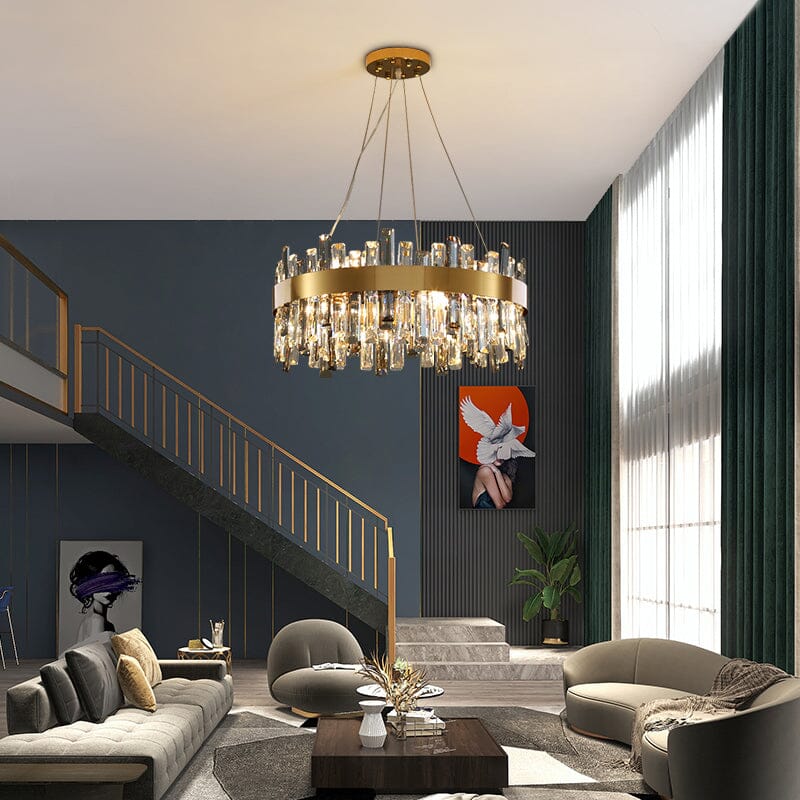 Liora Gold Plated Stainless Steel Crystal Pendant Chandelier