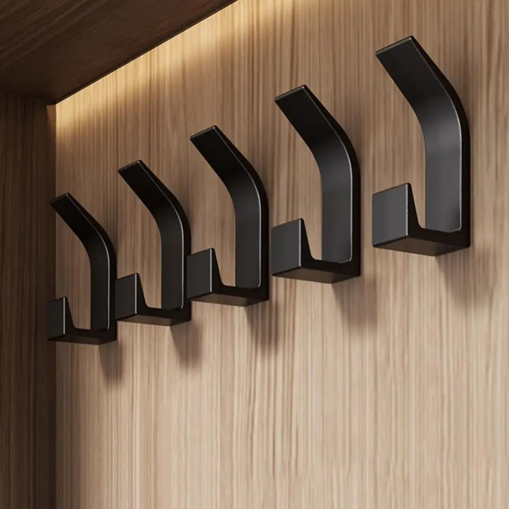 5-Pack Self-Adhesive Coat Hooks — No-Drill Wall Storage