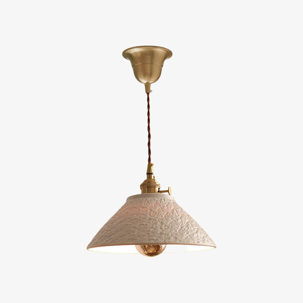 Textured Ceramic Copper Pendant Light | Souliia