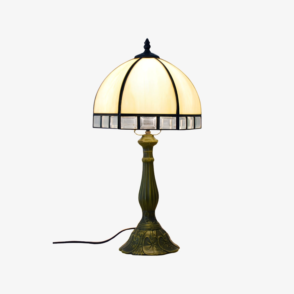 TF Tivanny Art Deco Stained Glass Table Lamp - Vintage Style for Bedroom or Living Room | Souliia