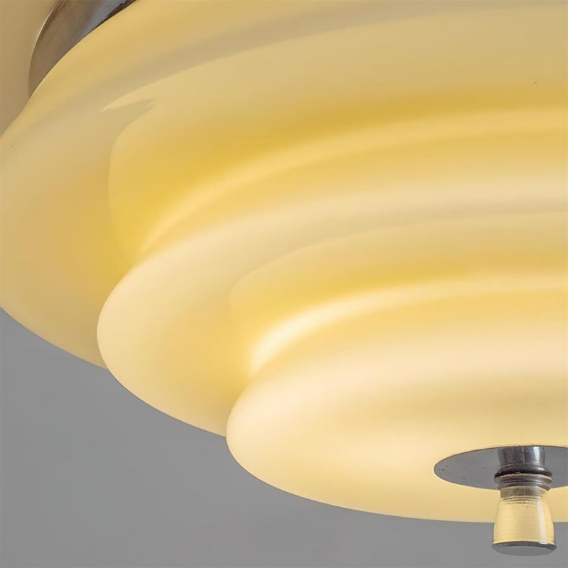 Mallew Flush Mount Ceiling Light – Layered Wave Silhouette Vintage Style Lamp for Indoor Use | Souliia