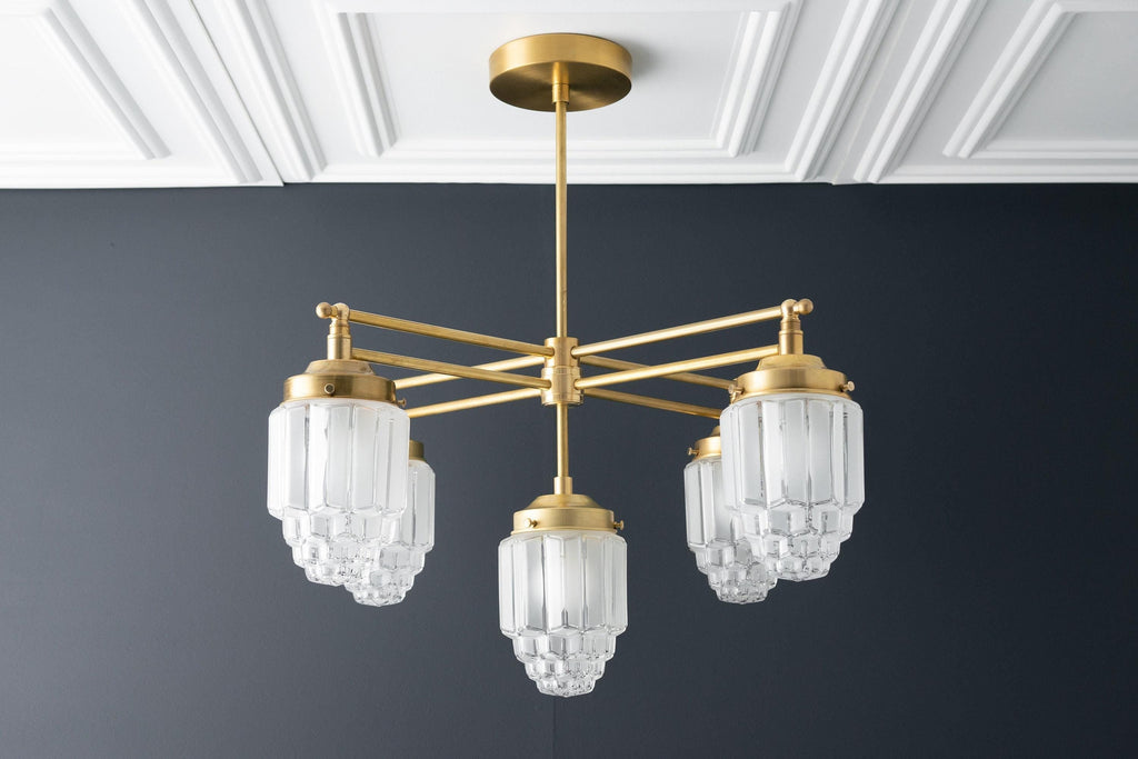 Tierlux Glas Moderner Art Deco Mehrarm-Glas-Kronleuchter – Premium Deckenleuchte für Wohnzimmer oder Essbereich | Souliia