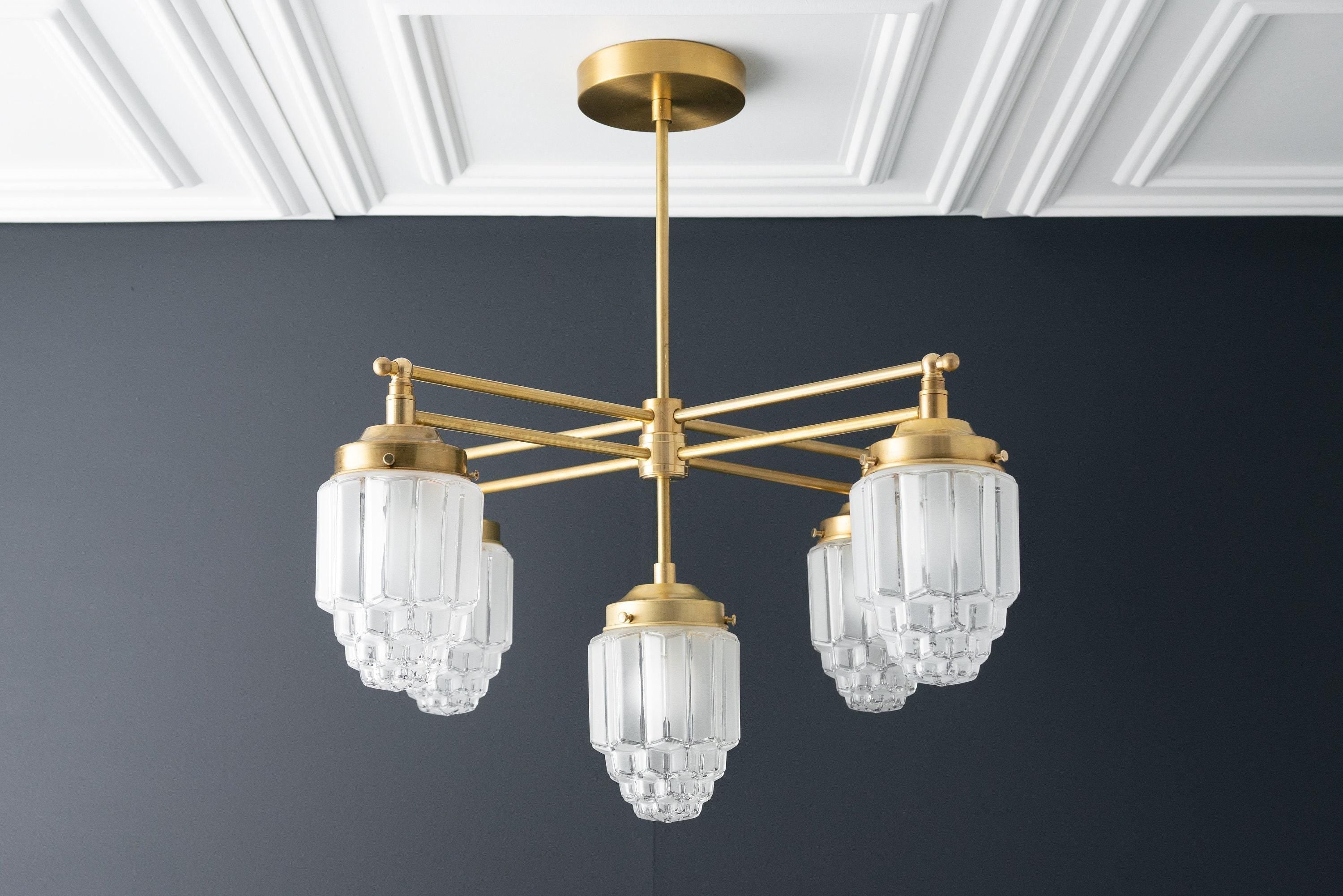 Tierlux Glas Moderner Art Deco Mehrarm-Glas-Kronleuchter – Premium Deckenleuchte für Wohnzimmer oder Essbereich | Souliia