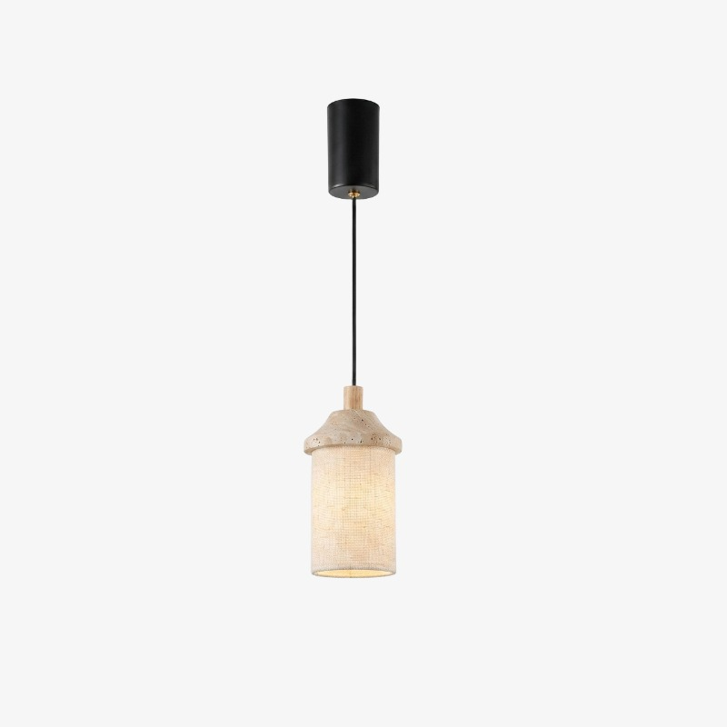 Travertine Pendant Light with Natural Stone Texture | Souliia