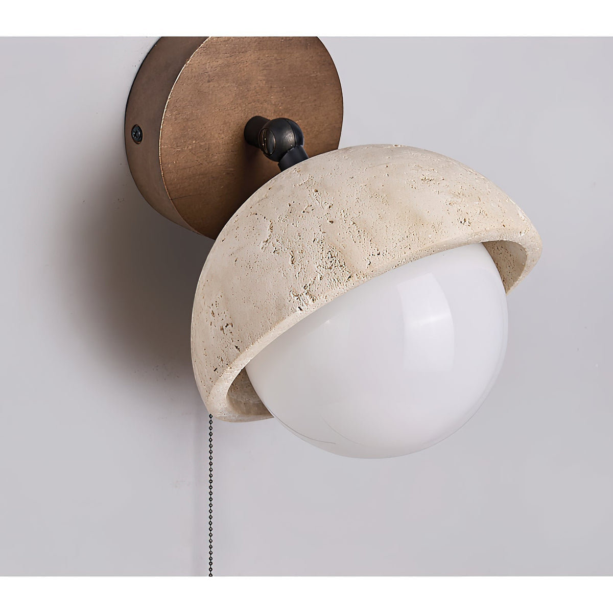 Modern Travertine Wall Lamp – Minimalist Stone Sconce for Bedroom Living Room Hallway | Souliia