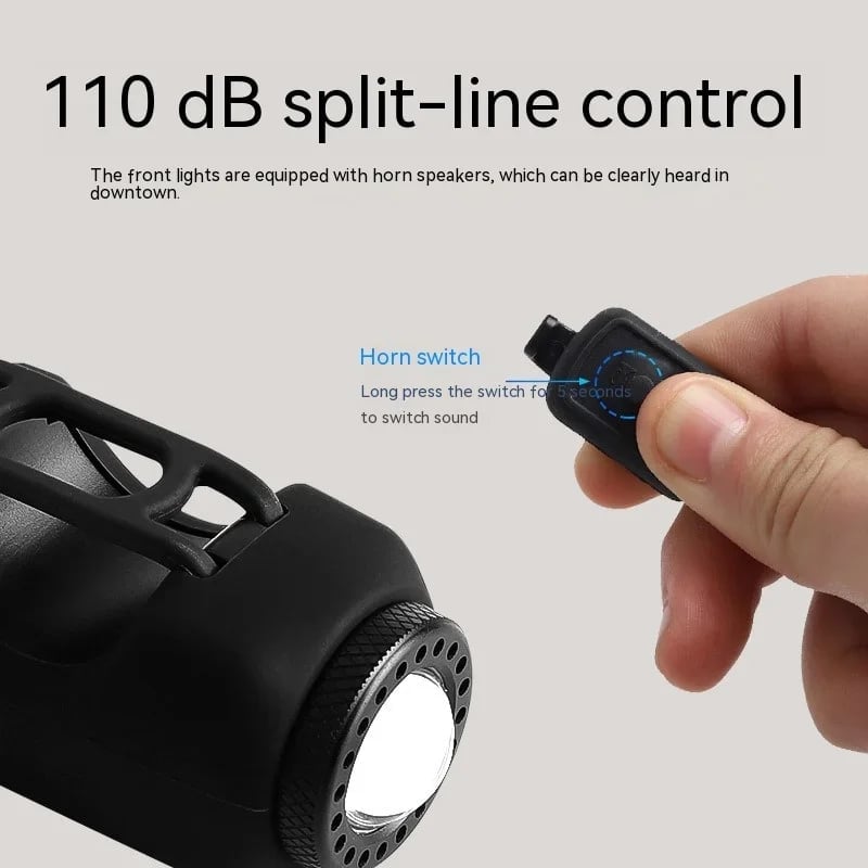 USB Rechargeable Bicycle Light with Built-in Horn - Souliia