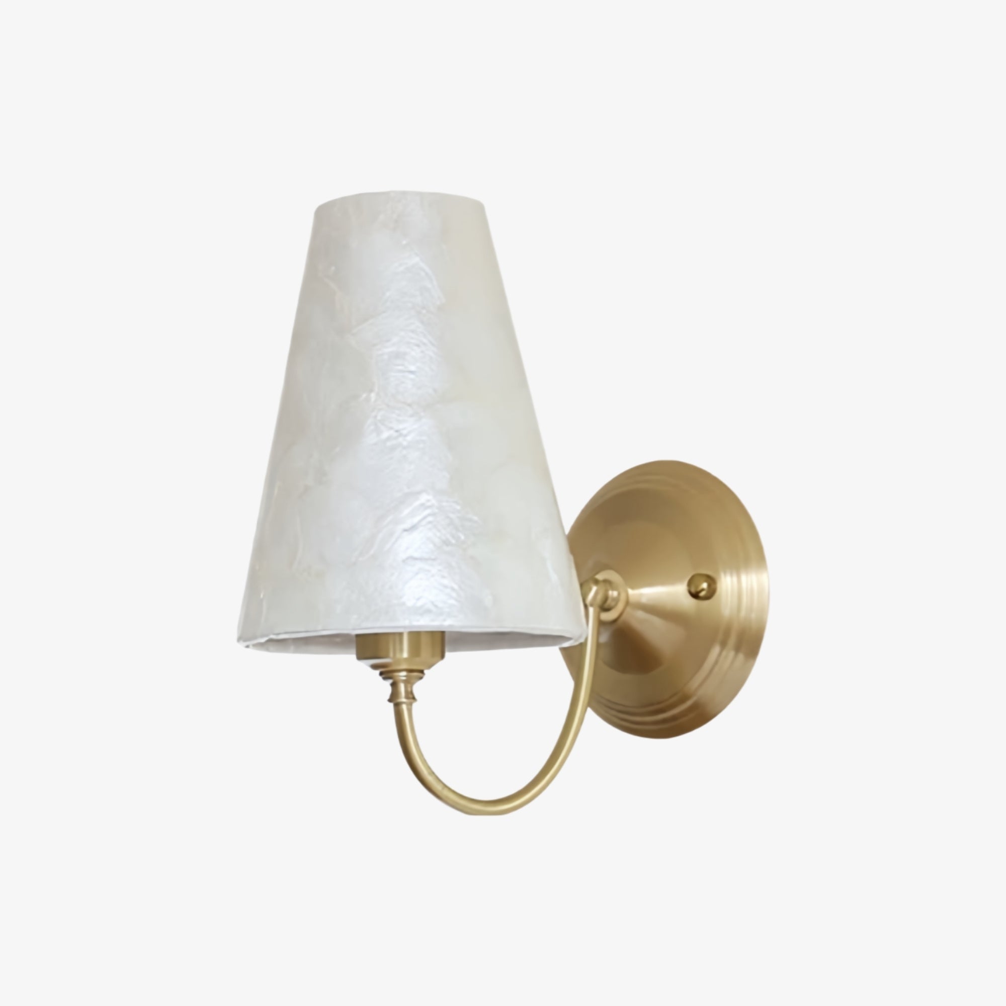 Muschelstruktur Vintage-Wandleuchte – Gebogener Arm für Schlafzimmerdekoration | Souliia