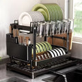 Two-Tier Draining Rack with Drainage System - Souliia
