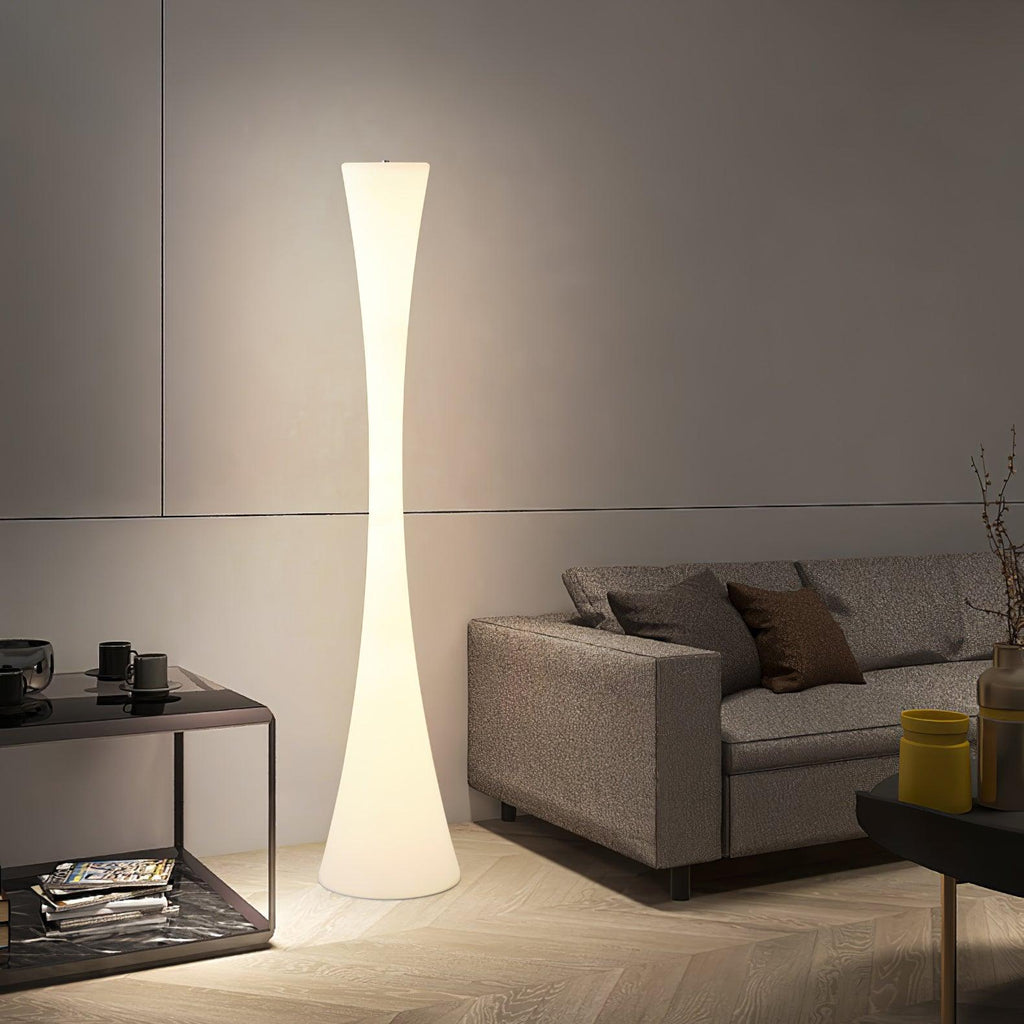 Romantic Simple White Column Floor Lamp M27 | Souliia
