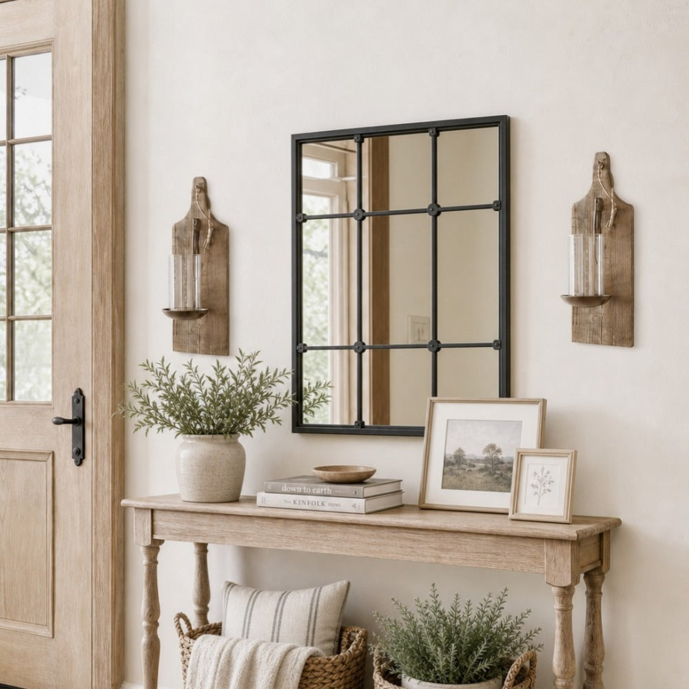 Rustic Farmhouse Wooden Wall Sconce | Souliia
