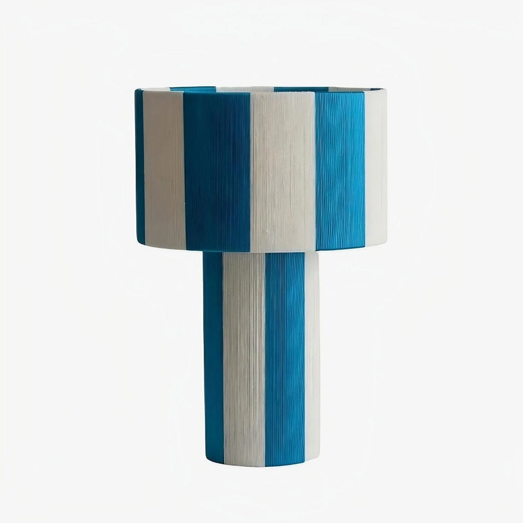 Gestreifte gewebte Schirm Tischlampe | Souliia