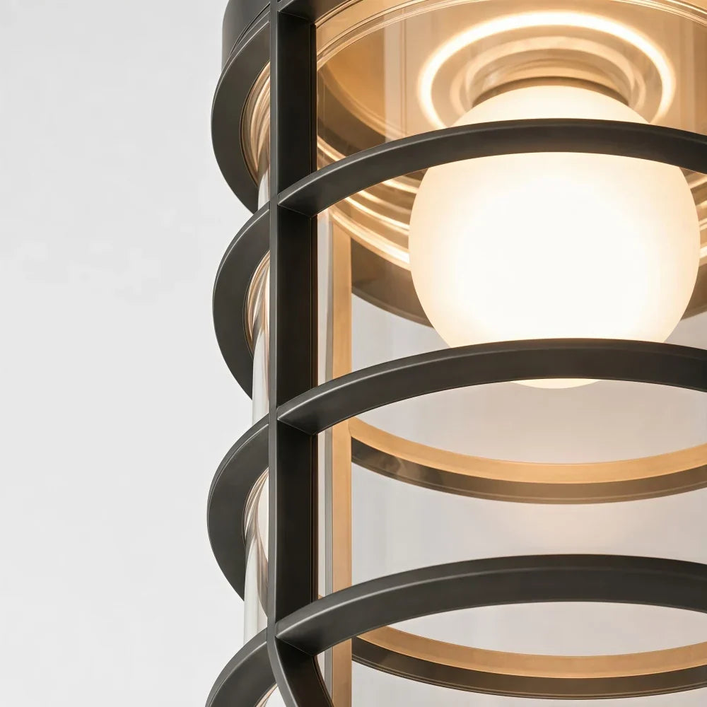 Patnox Industrial Glass Flush Mount Ceiling Lamp | Souliia