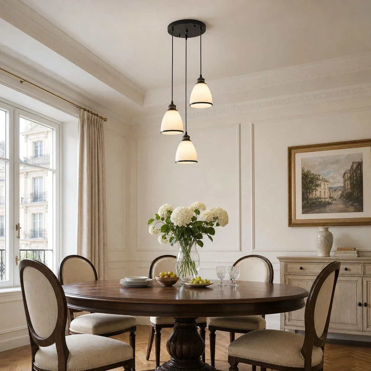 Three Head Glass Pendant Lamp | Souliia