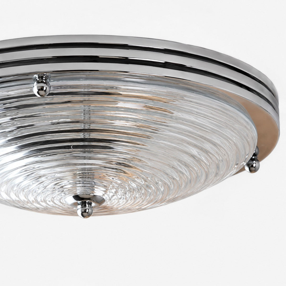 Rippled Glass Flush Mount Ceiling Light | Souliia